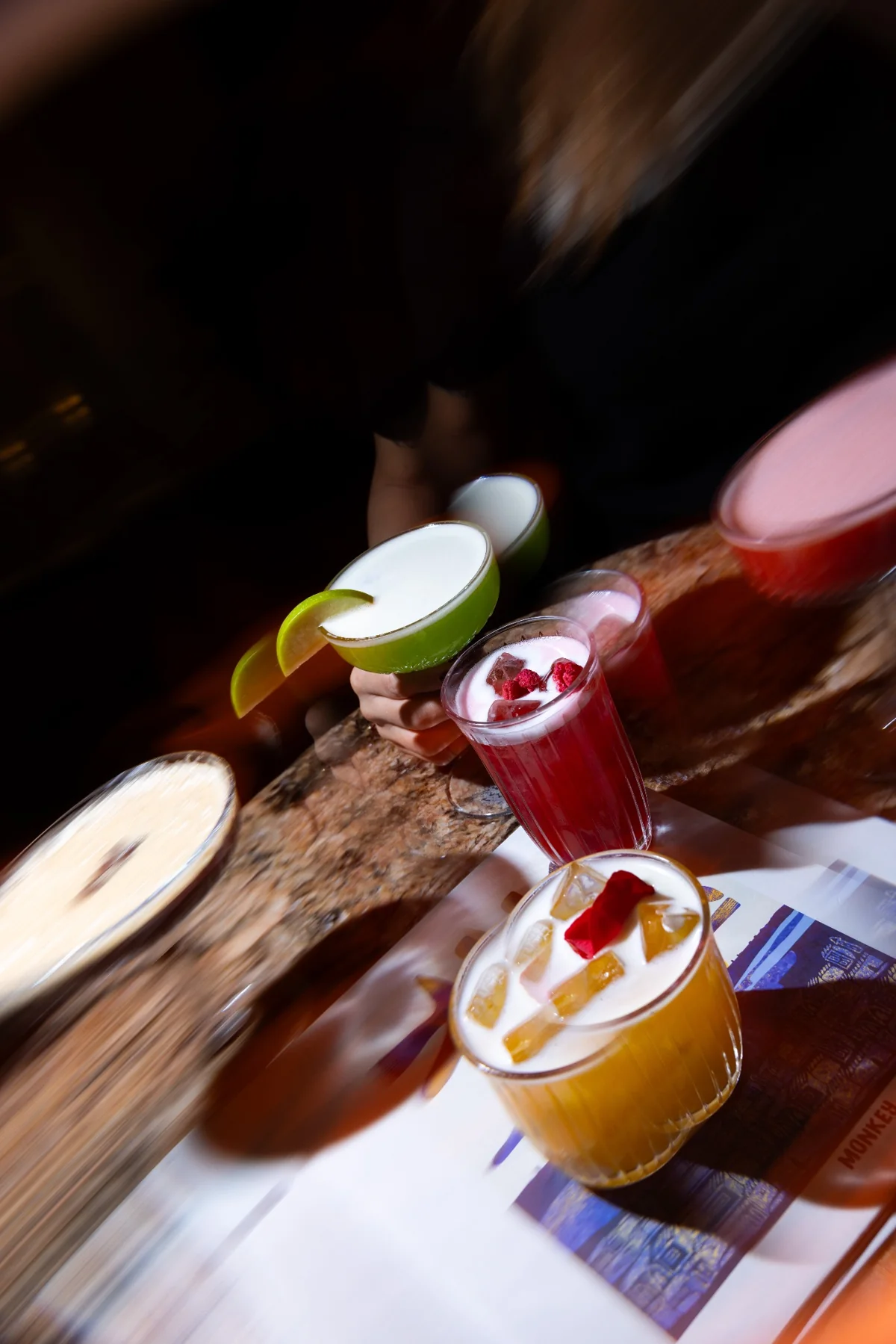 Cocktails and gestures captured in motion